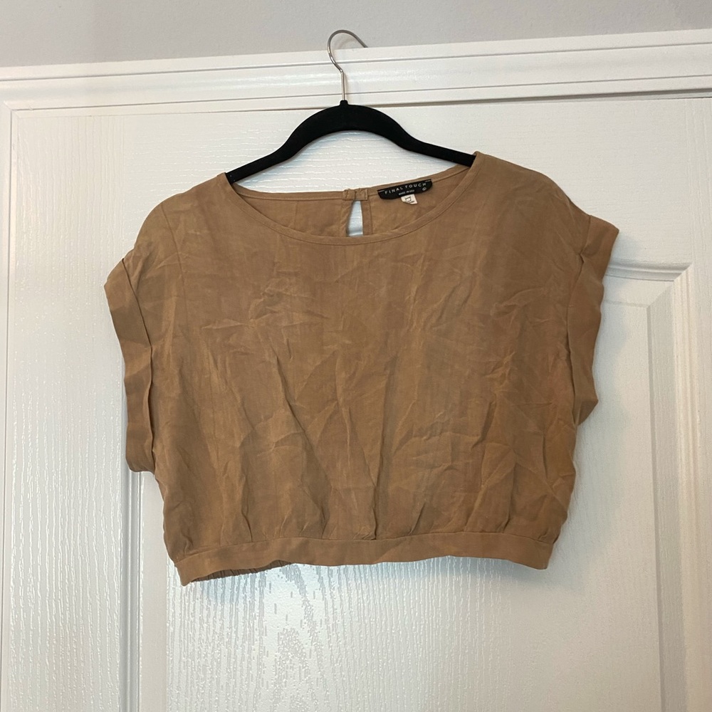 Tan Cropped Shirt